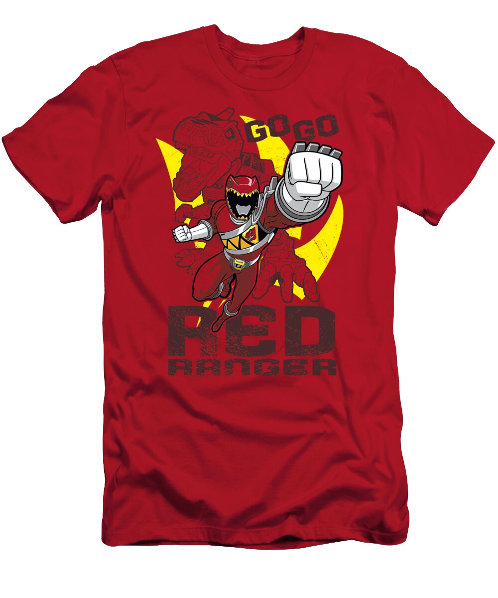  T-Shirt featuring the digital art Power Rangers - Go Red by Brand A