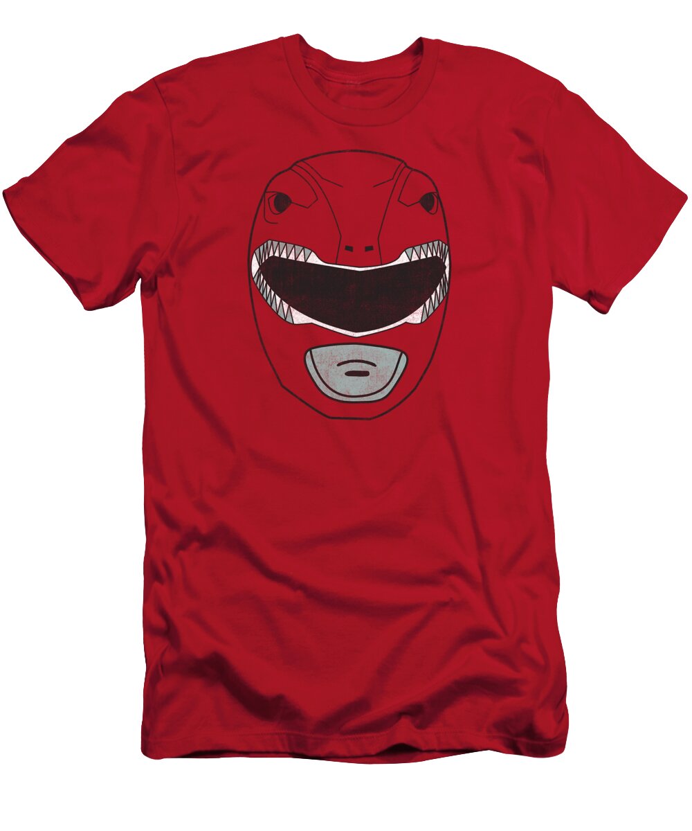  T-Shirt featuring the digital art Power Rangers - Red Ranger Mask by Brand A