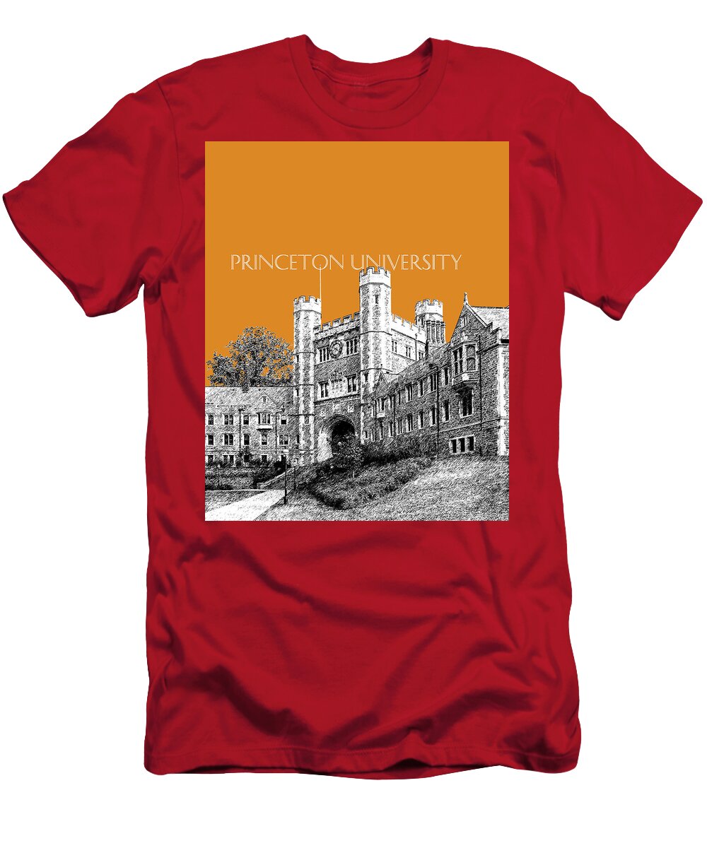 University T-Shirt featuring the digital art Princeton University - Dark Orange by DB Artist