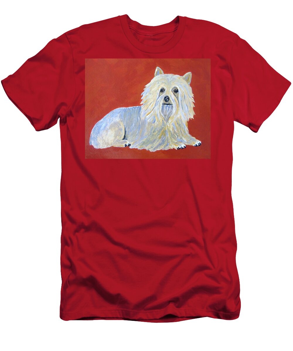 Silky Terrier T-Shirt featuring the painting Prissy by Suzanne Theis