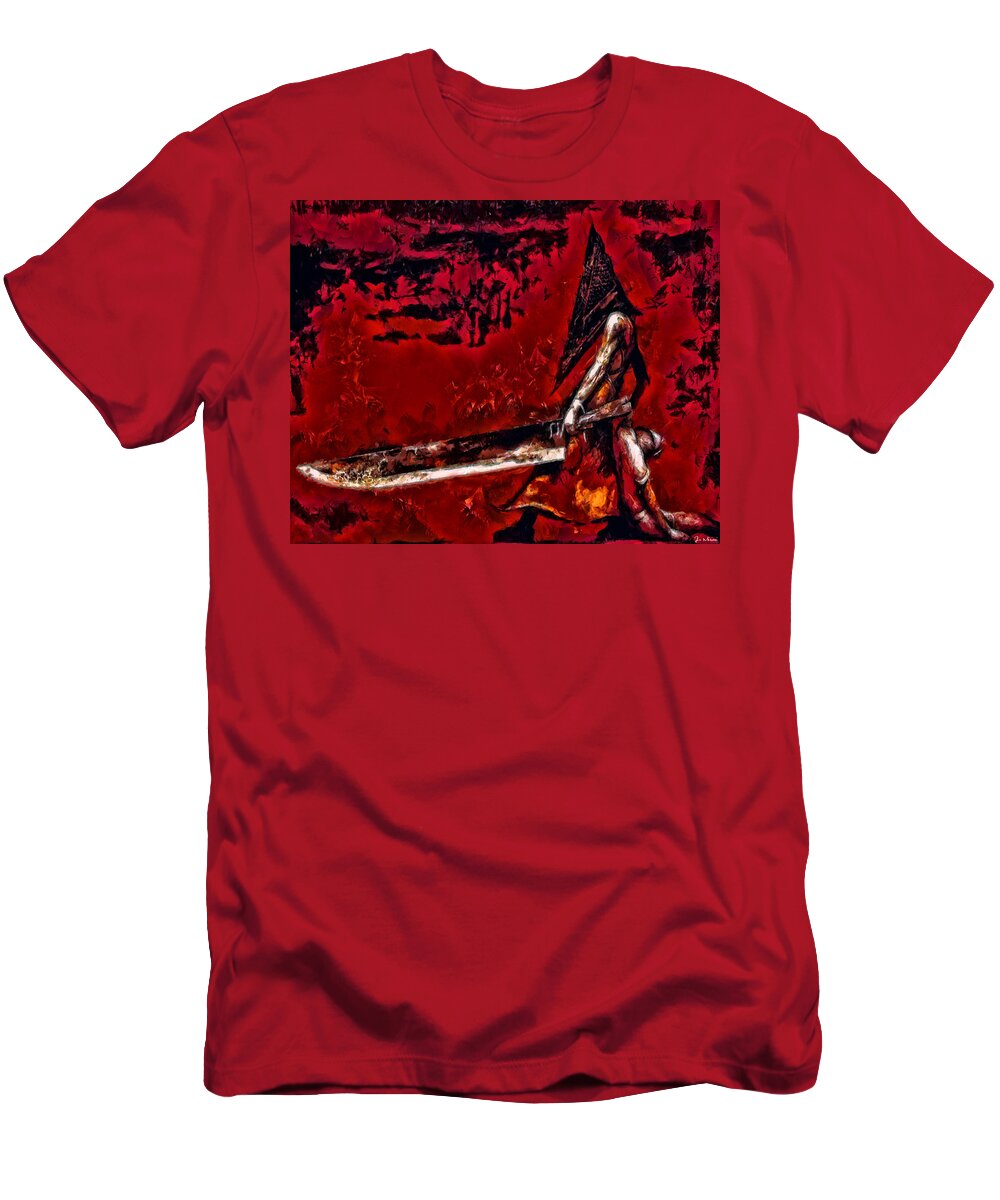 Midnight Streets T-Shirt featuring the painting Pyramid Head by Joe Misrasi