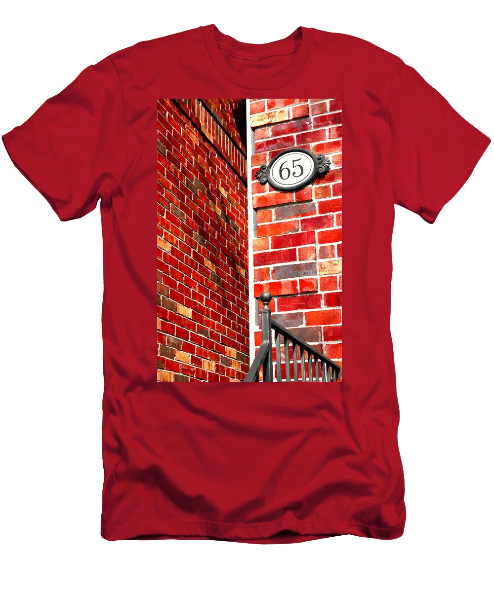Red T-Shirt featuring the photograph Red Bricks by Valentino Visentini