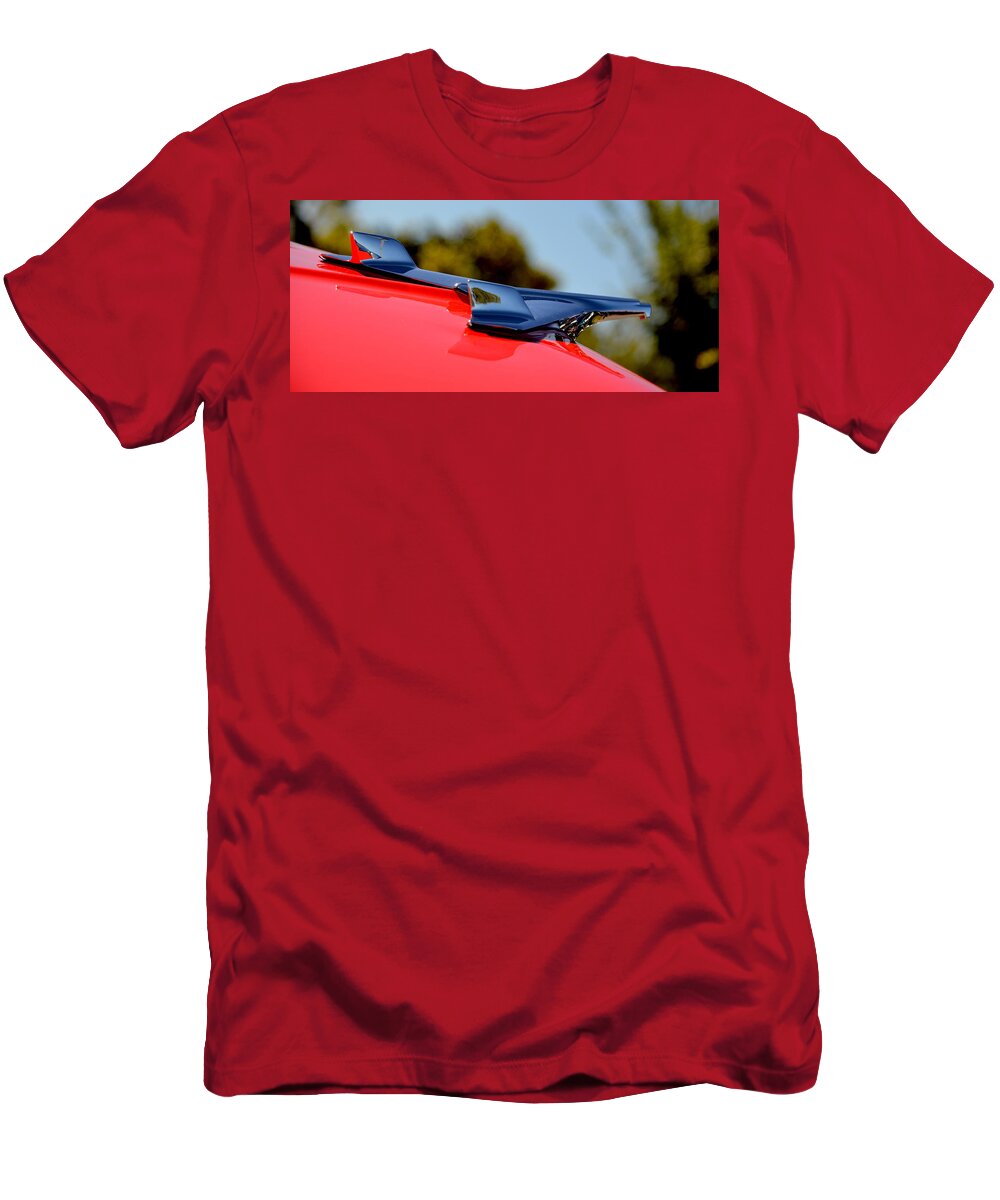Red T-Shirt featuring the photograph Red Chevy Hood by Dean Ferreira