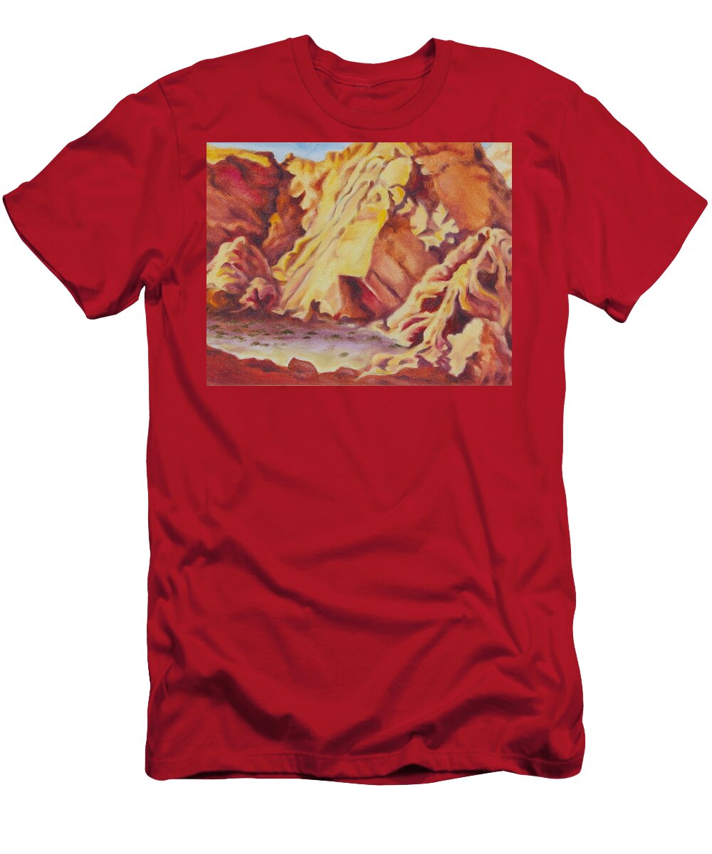 Southwest Rock Formation T-Shirt featuring the painting Red Rocks by Michele Myers