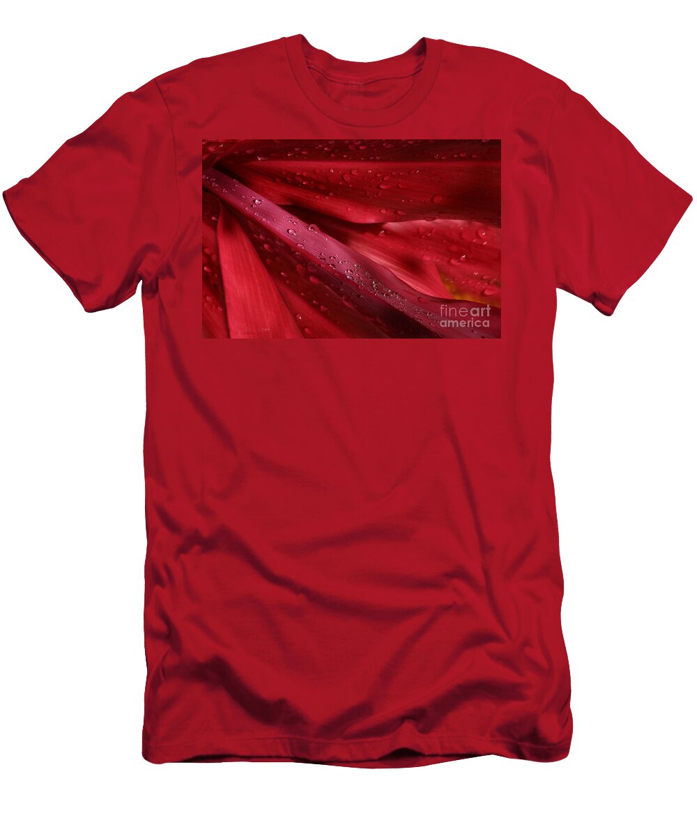 Cordyline Terminalis T-Shirt featuring the photograph Red Ti the Queen of Tropical Foliage by Sharon Mau