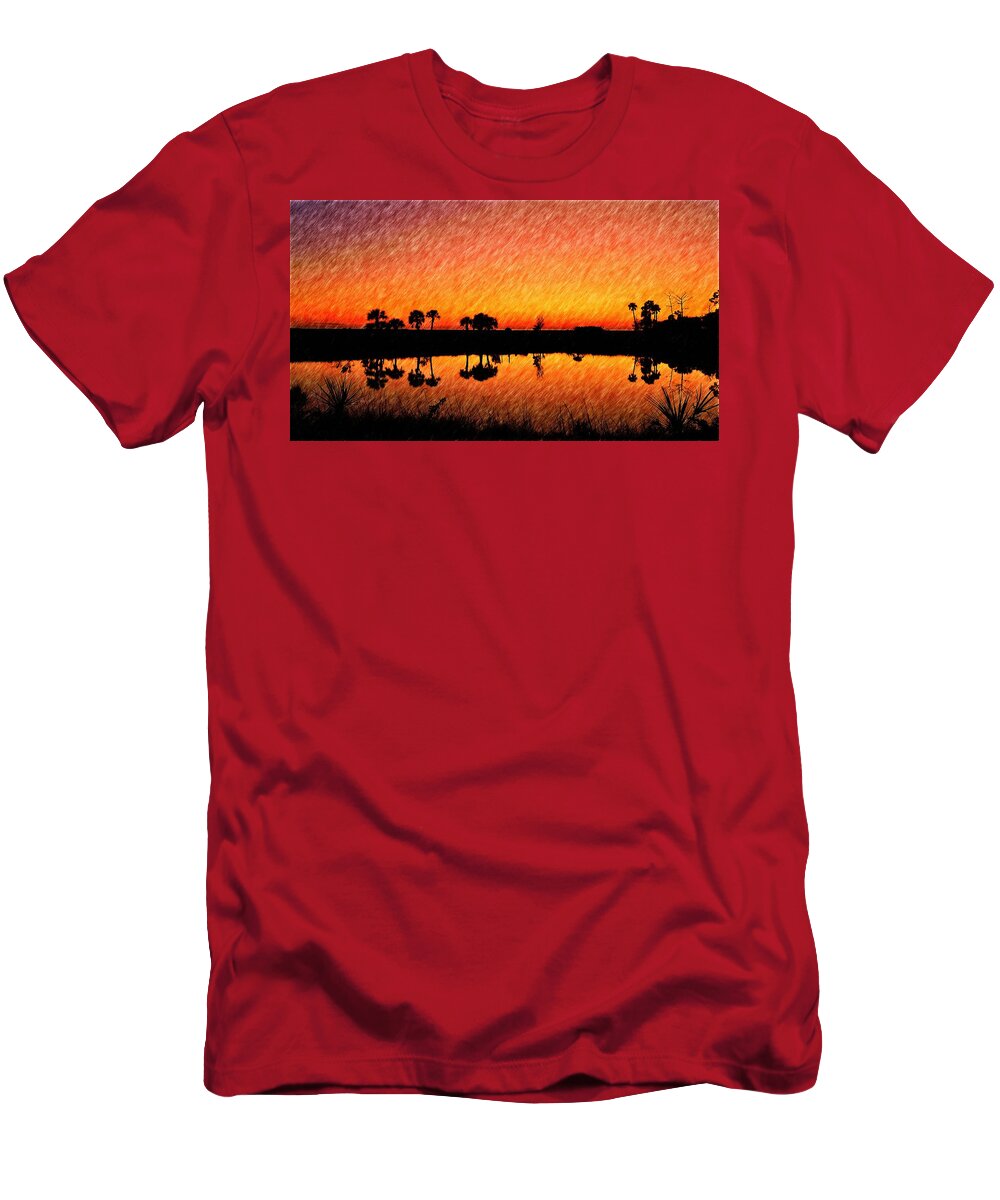 Florida T-Shirt featuring the photograph Reflections of Golden After Glow by Richard Zentner
