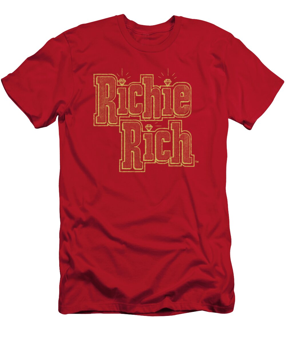  T-Shirt featuring the digital art Richie Rich - Stacked by Brand A