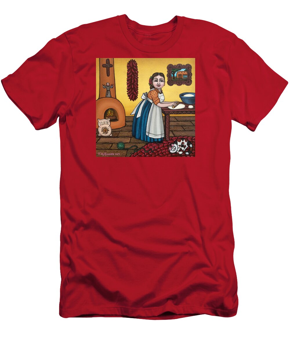Cook T-Shirt featuring the painting Rosas Kitchen by Victoria De Almeida