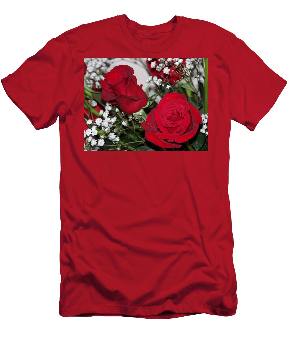 Rose T-Shirt featuring the photograph Roses by Susan Turner Soulis