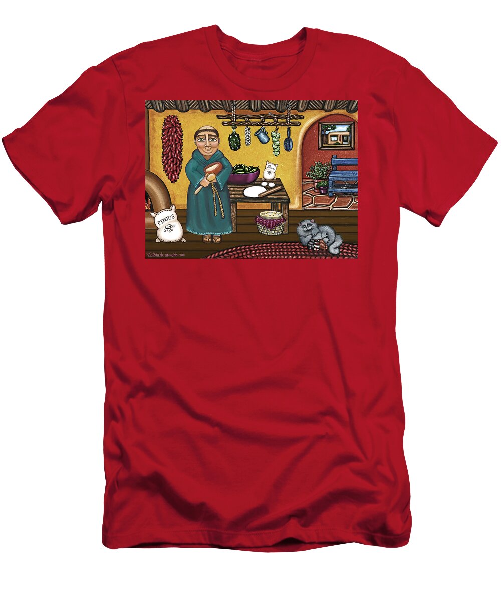 San Pascual T-Shirt featuring the painting San Pascuals Kitchen by Victoria De Almeida