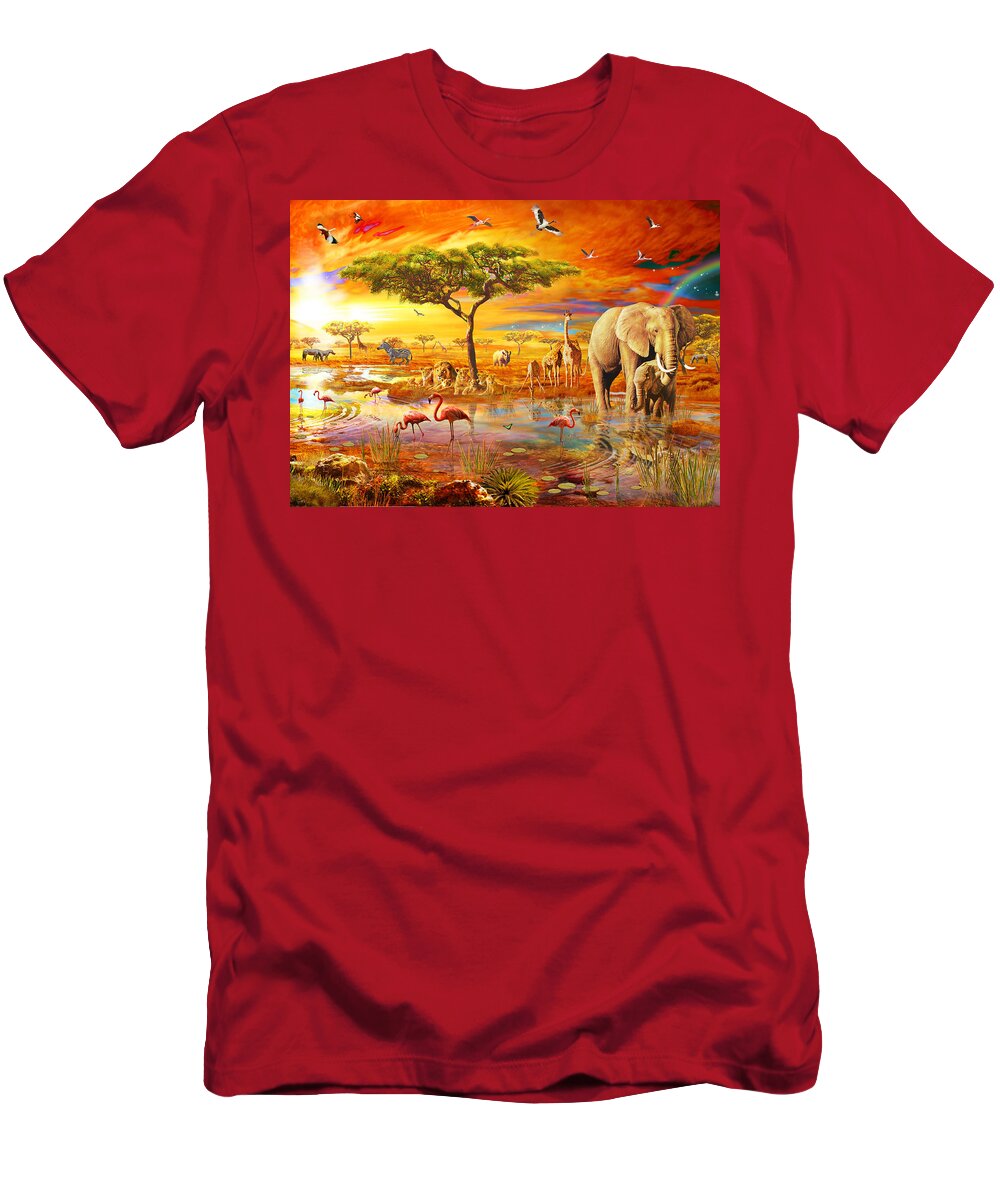Adrian Chesterman T-Shirt featuring the photograph Savanna Pool by MGL Meiklejohn Graphics Licensing