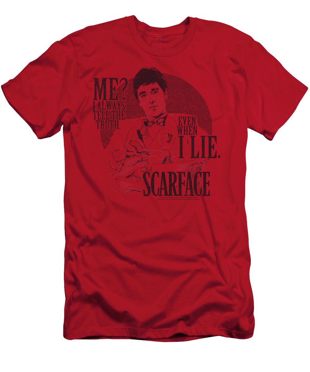 Scareface T-Shirt featuring the digital art Scarface - Truth by Brand A
