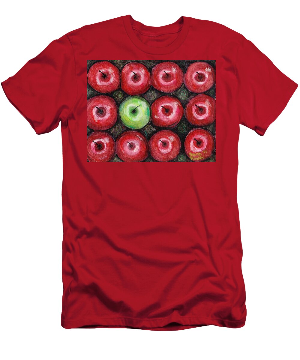 Apples T-Shirt featuring the painting Self Portrait 2 by Shana Rowe Jackson
