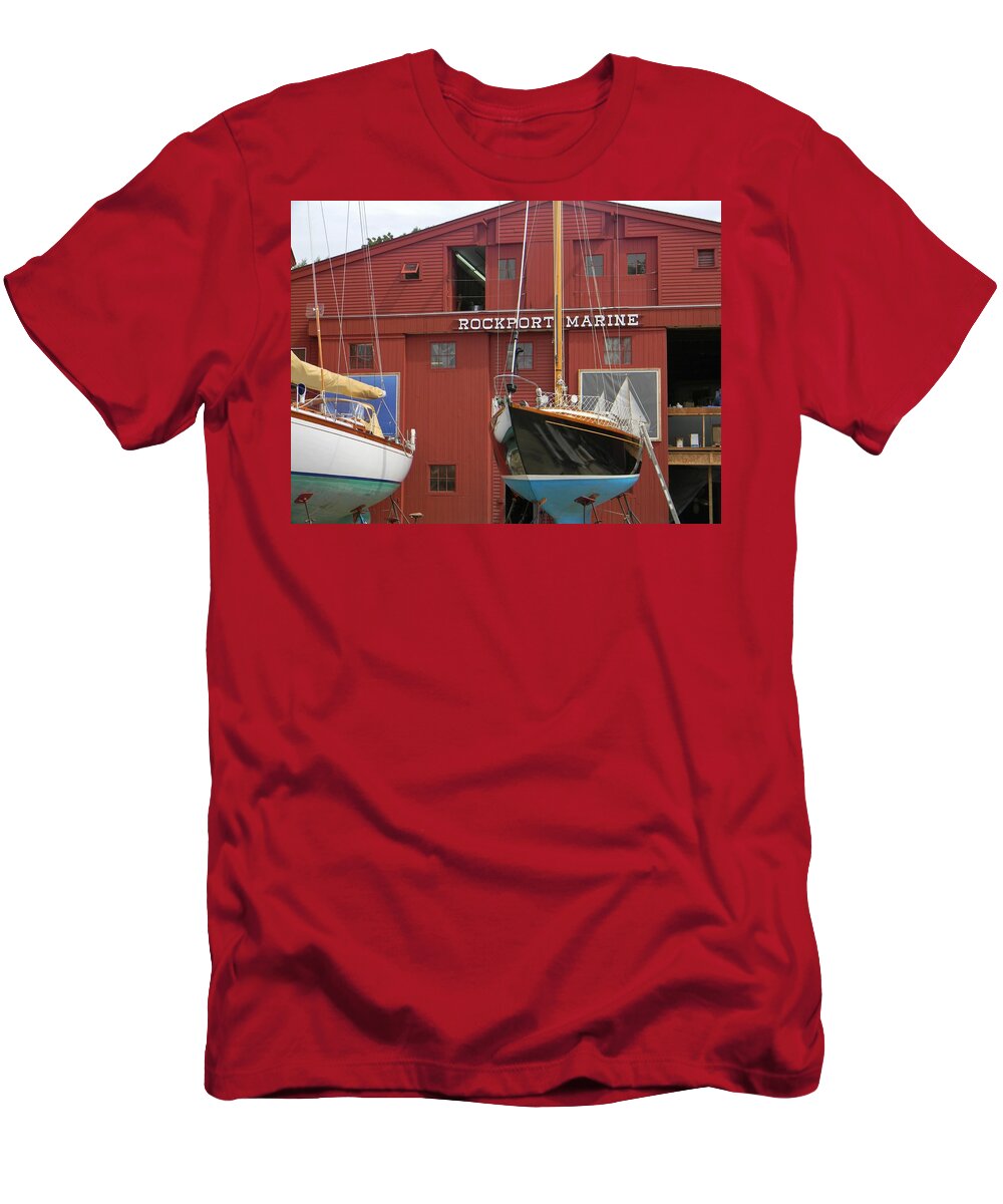 Rockport Maine T-Shirt featuring the photograph Ships in Waiting by Jean Goodwin Brooks