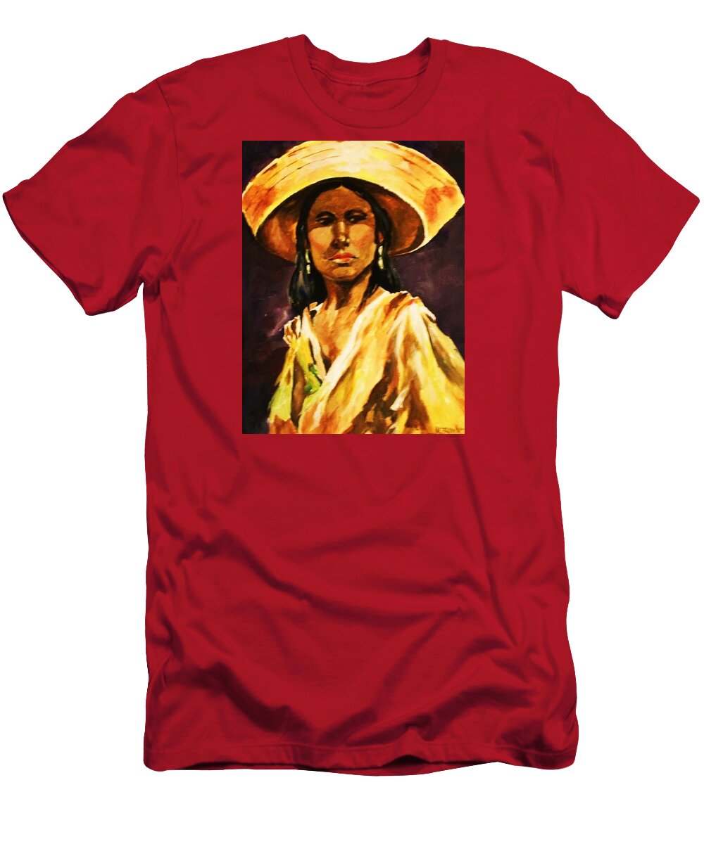 Portraits T-Shirt featuring the painting Sombrero by Al Brown