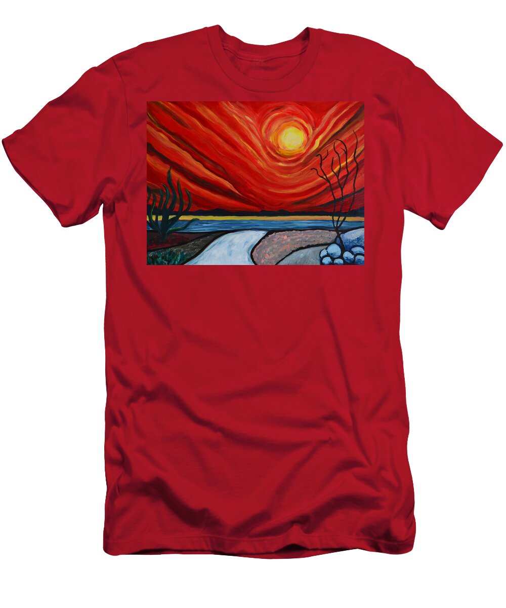 Sun T-Shirt featuring the painting Southwest Desert Sun by Katy Hawk
