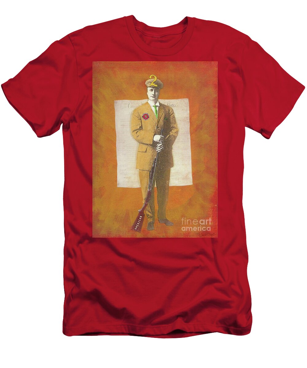 2nd Amendment T-Shirt featuring the mixed media Stand Up For The Second Amendment by Desiree Paquette