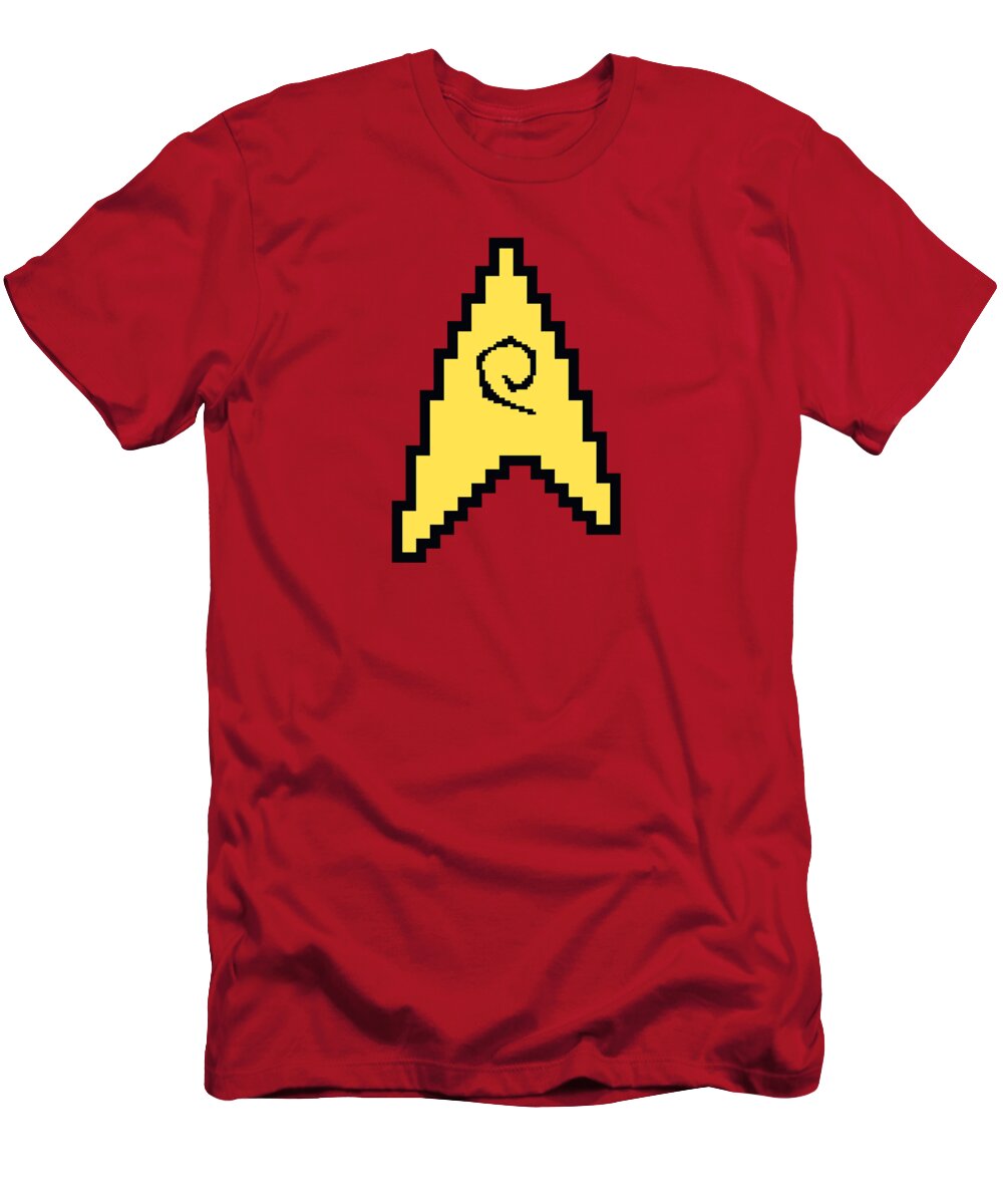  T-Shirt featuring the digital art Star Trek - 8 Bit Engineering by Brand A