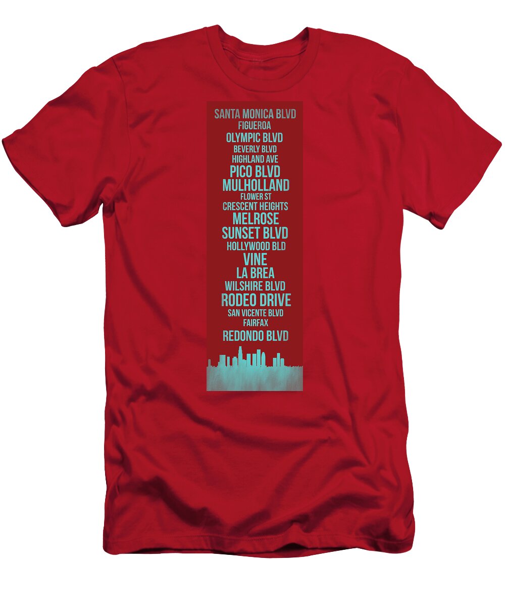  T-Shirt featuring the digital art Streets of Los Angeles 4 by Naxart Studio