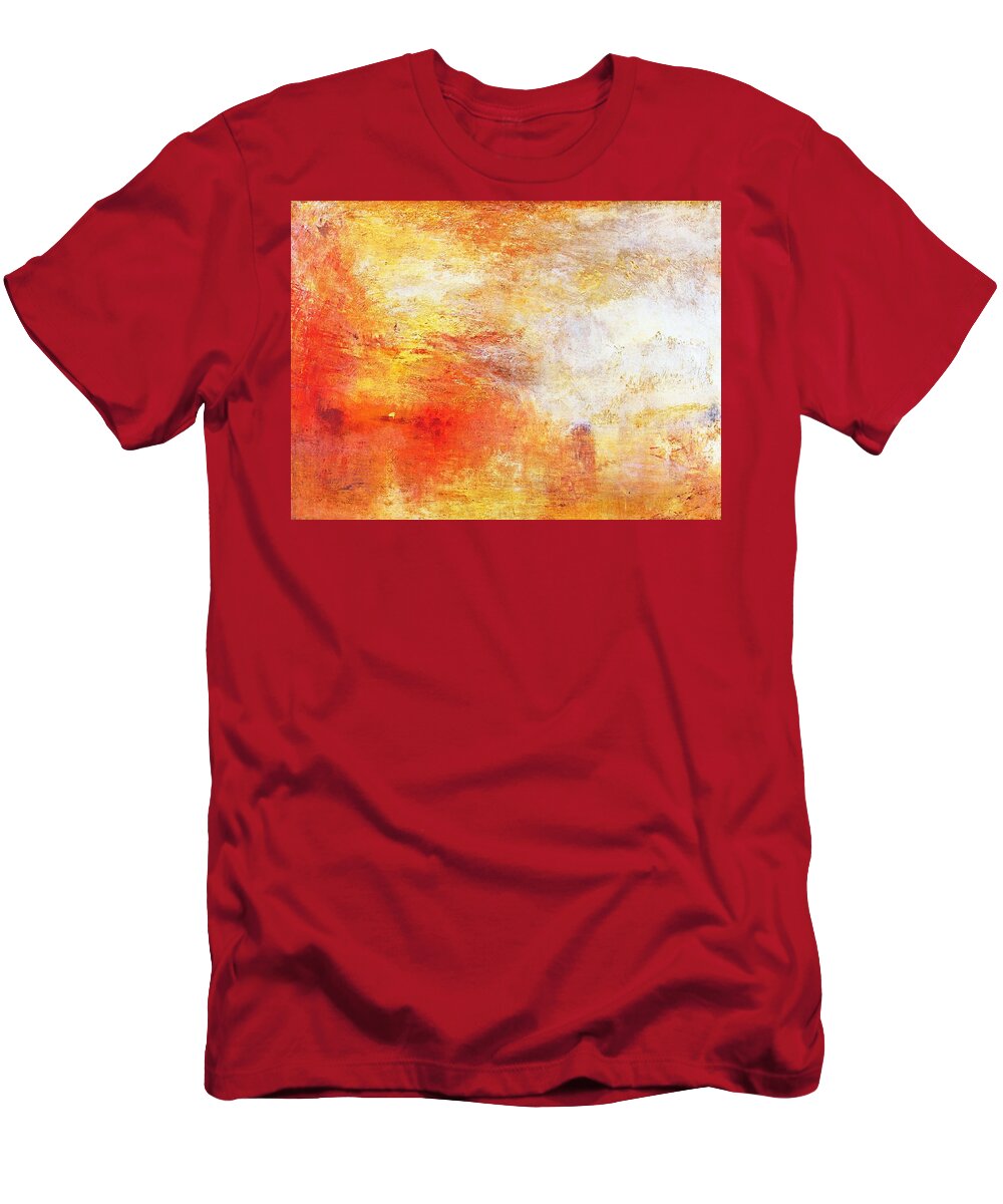 Joseph Mallord William Turner T-Shirt featuring the painting Sun Setting Over A Lake by William Turner