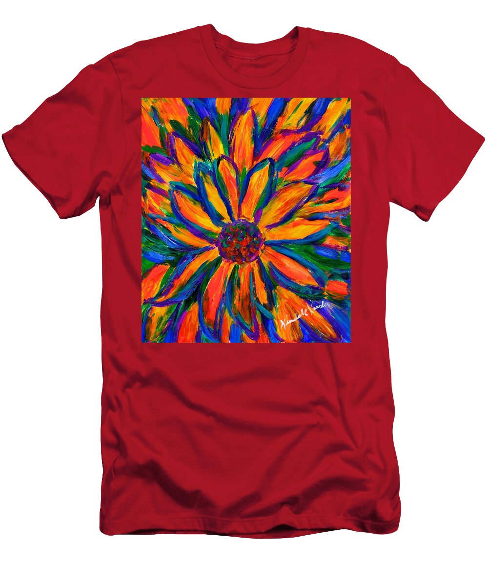 Sunflower T-Shirt featuring the painting Sunflower Burst by Kendall Kessler