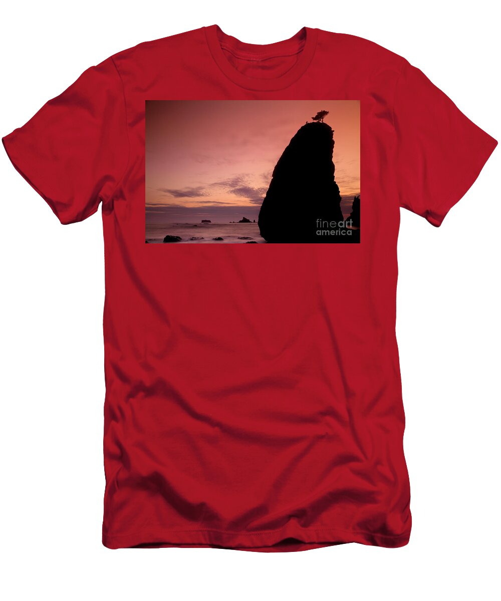 Seascape T-Shirt featuring the photograph Sunset at Rialto Beach by Keith Kapple
