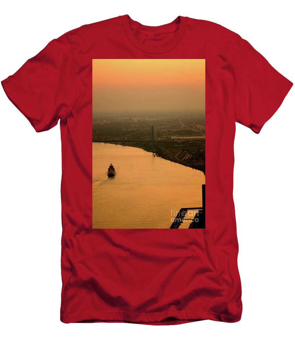 River T-Shirt featuring the photograph Sunset On The River by Linda Shafer