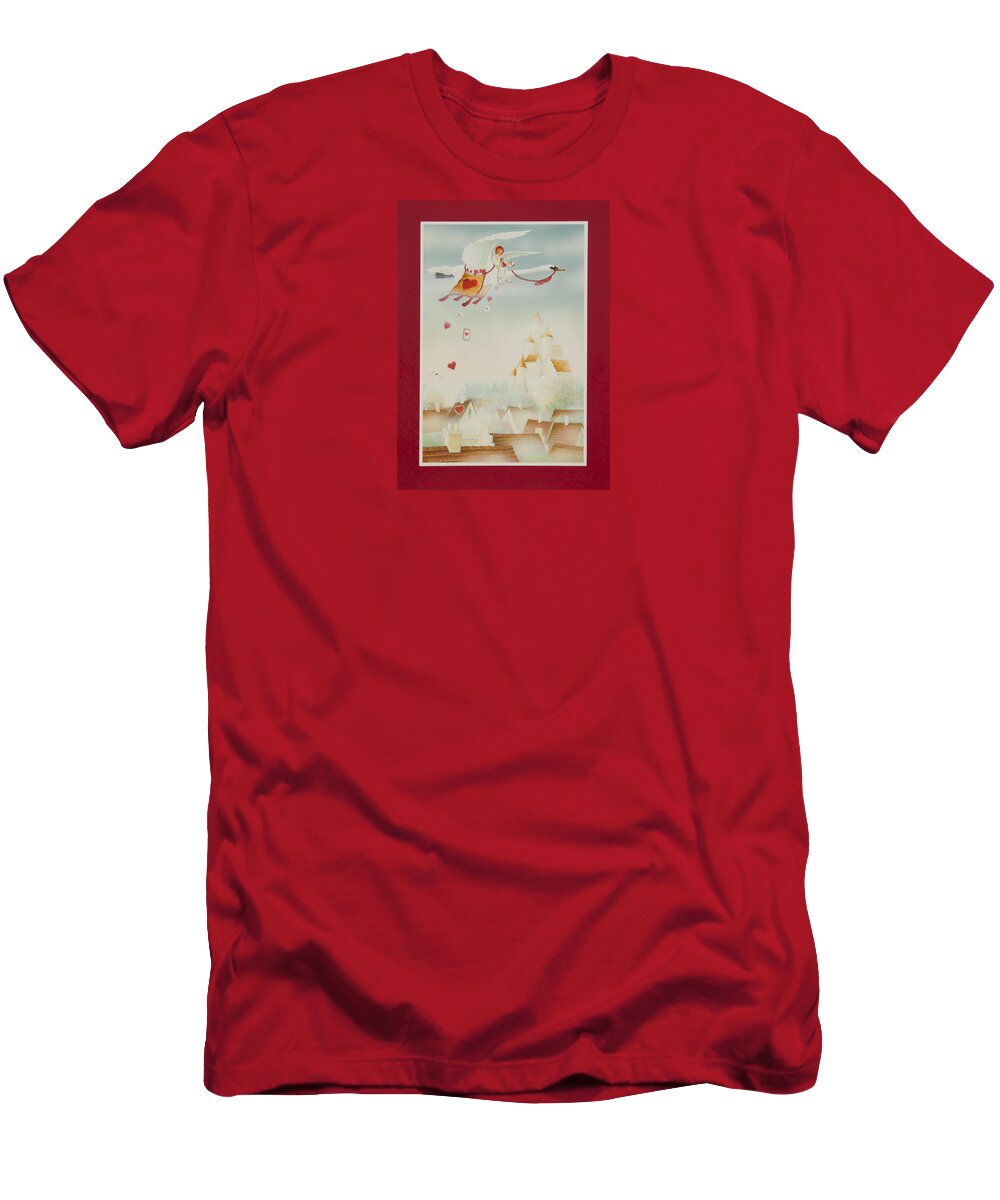 Swan T-Shirt featuring the painting Swan Mail by Lynn Bywaters
