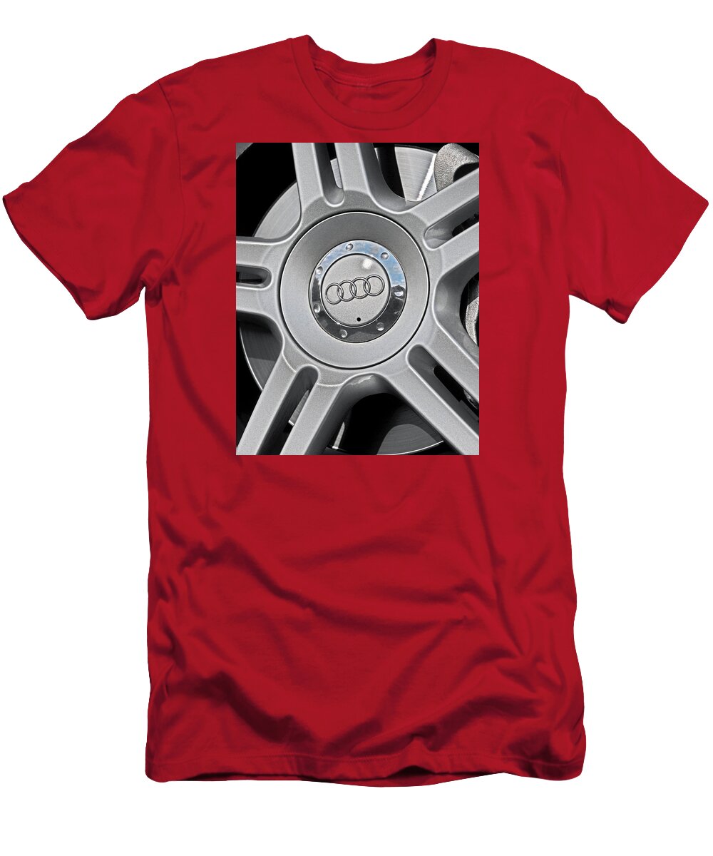 Wheel T-Shirt featuring the photograph The Audi wheel by Dragan Kudjerski