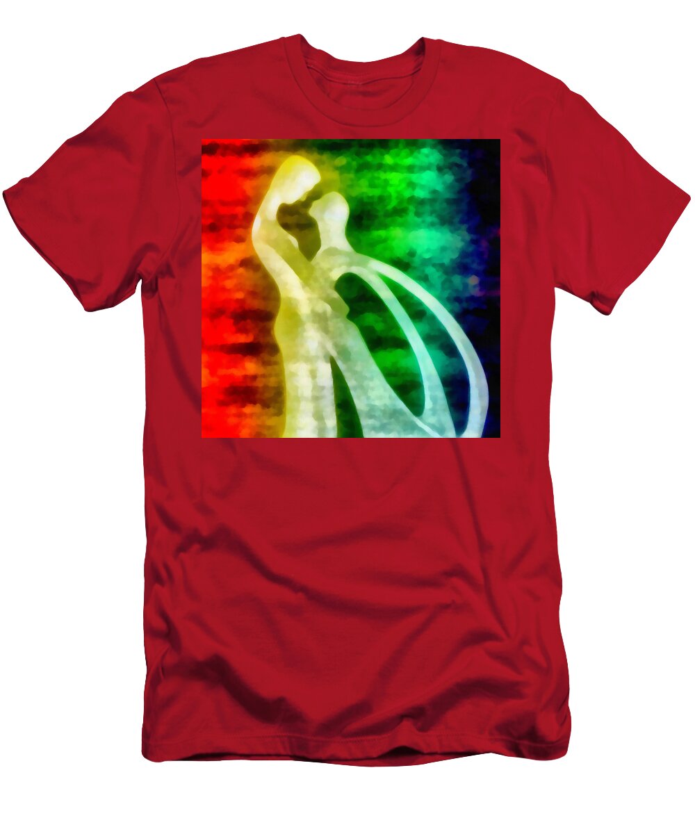 Tender T-Shirt featuring the mixed media The Benediction Of The Neon Light by Angelina Tamez
