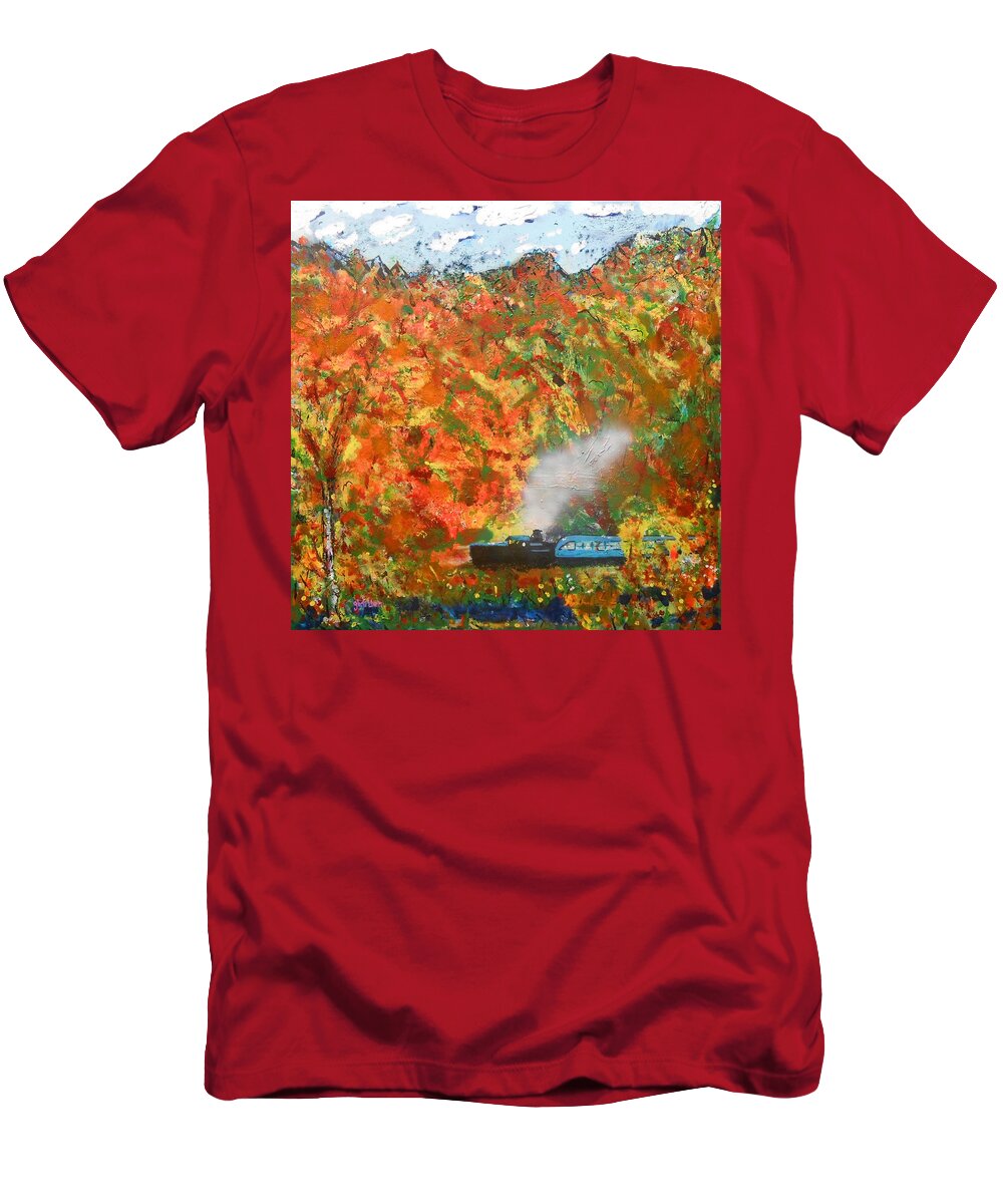 Abstract T-Shirt featuring the painting The Bluebird Express by GH FiLben