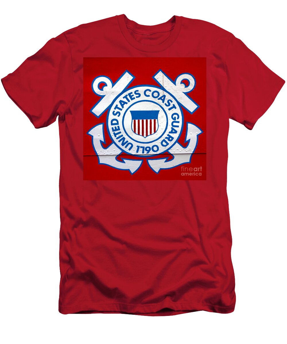 United T-Shirt featuring the photograph The Coast Guard Shield by Olivier Le Queinec