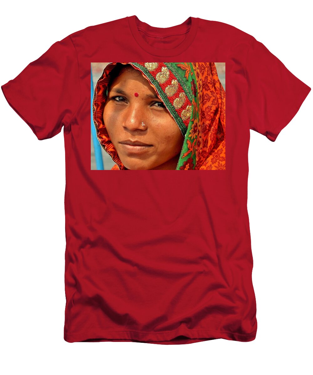 Woman T-Shirt featuring the photograph The Pride of Indian Womenhood by Kim Bemis