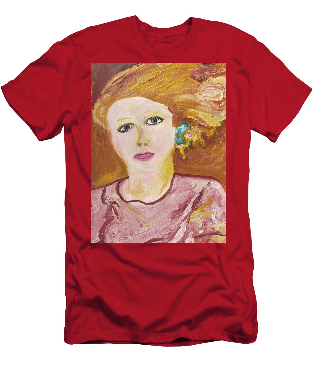 The Queen T-Shirt featuring the painting The Queen by Shea Holliman