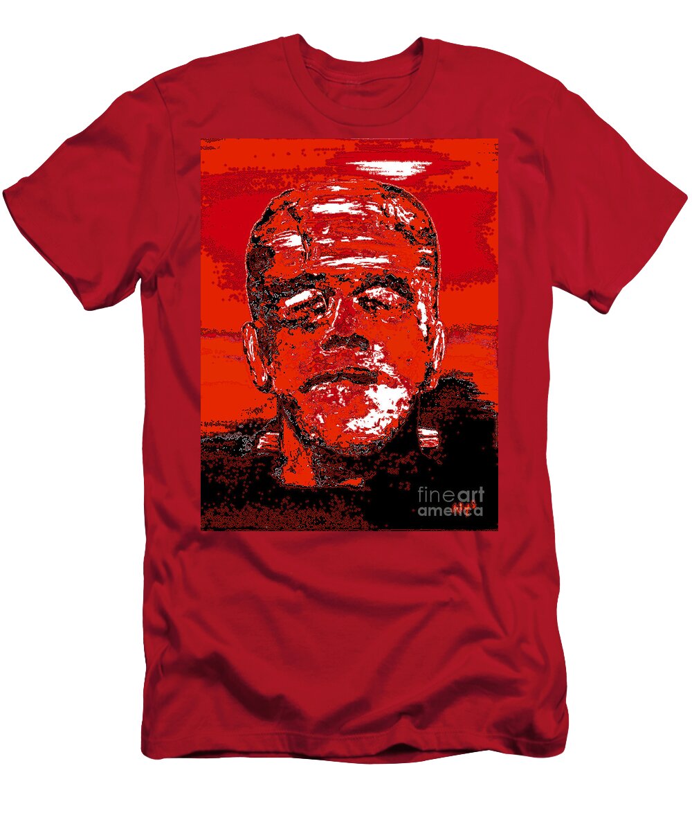 Digital T-Shirt featuring the digital art The Red Monster by Alys Caviness-Gober