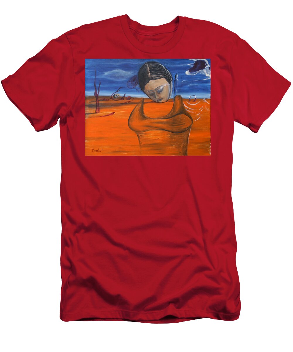Ennis T-Shirt featuring the painting The Saharan Insomniac by Christophe Ennis