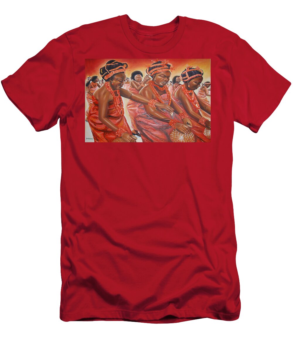 House T-Shirt featuring the painting The Uho Dance by Olaoluwa Smith