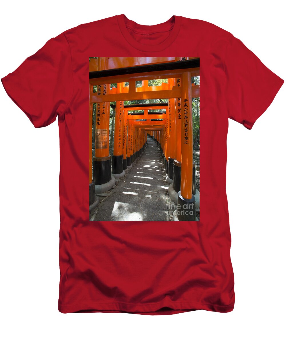 Inari T-Shirt featuring the photograph Torii gates of Inari Shrine by David Bearden