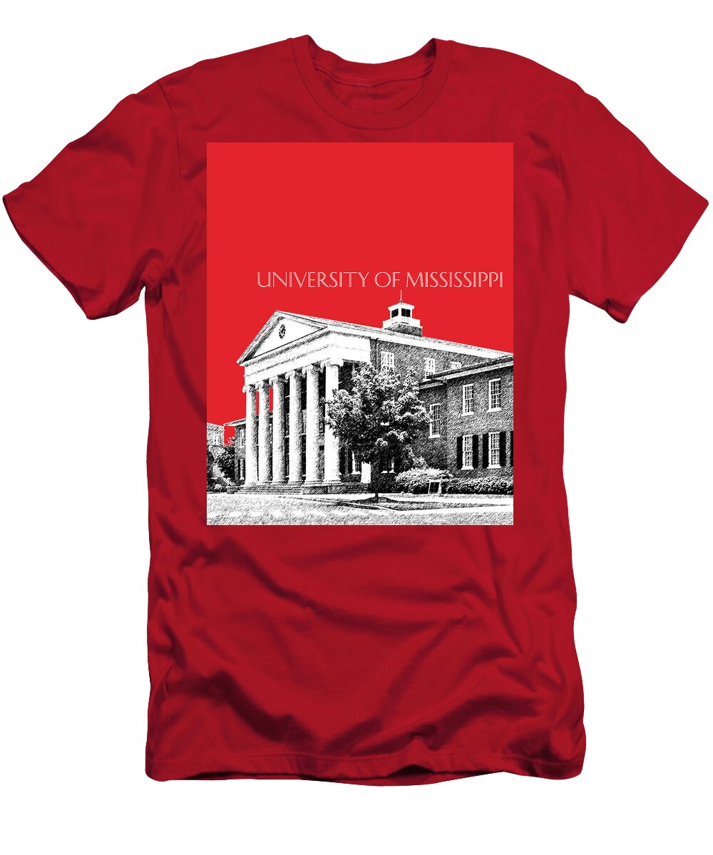 University T-Shirt featuring the digital art University of Mississippi - Red by DB Artist