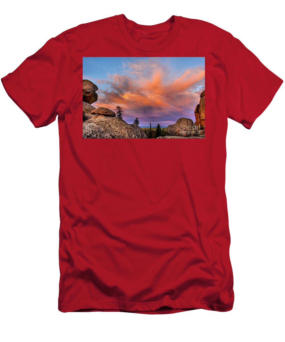 Nature T-Shirt featuring the photograph Vedauwoo Sunrise by Steven Reed