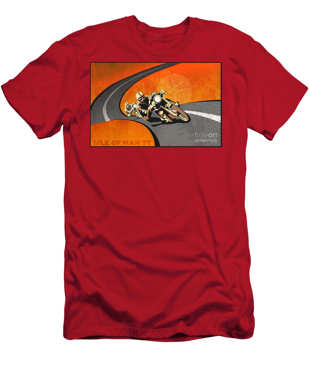 Vintage Motor Racing T-Shirt featuring the painting Vintage Motor Racing by Sassan Filsoof