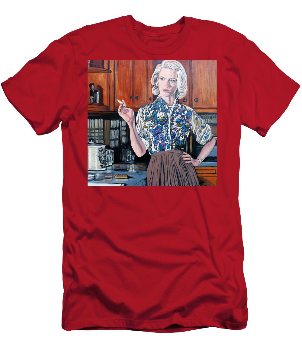 Betty Draper T-Shirt featuring the painting What's For Dinner? by Tom Roderick
