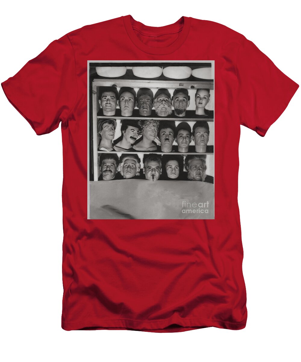 Puzzle T-Shirt featuring the mixed media Find the Real Ventriloquist Head by Doc Braham