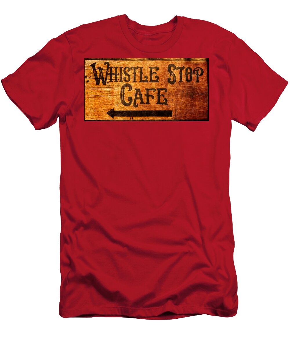 Whistle Stop Cafe T-Shirt featuring the photograph Whistle Stop Cafe Sign by Mark Andrew Thomas