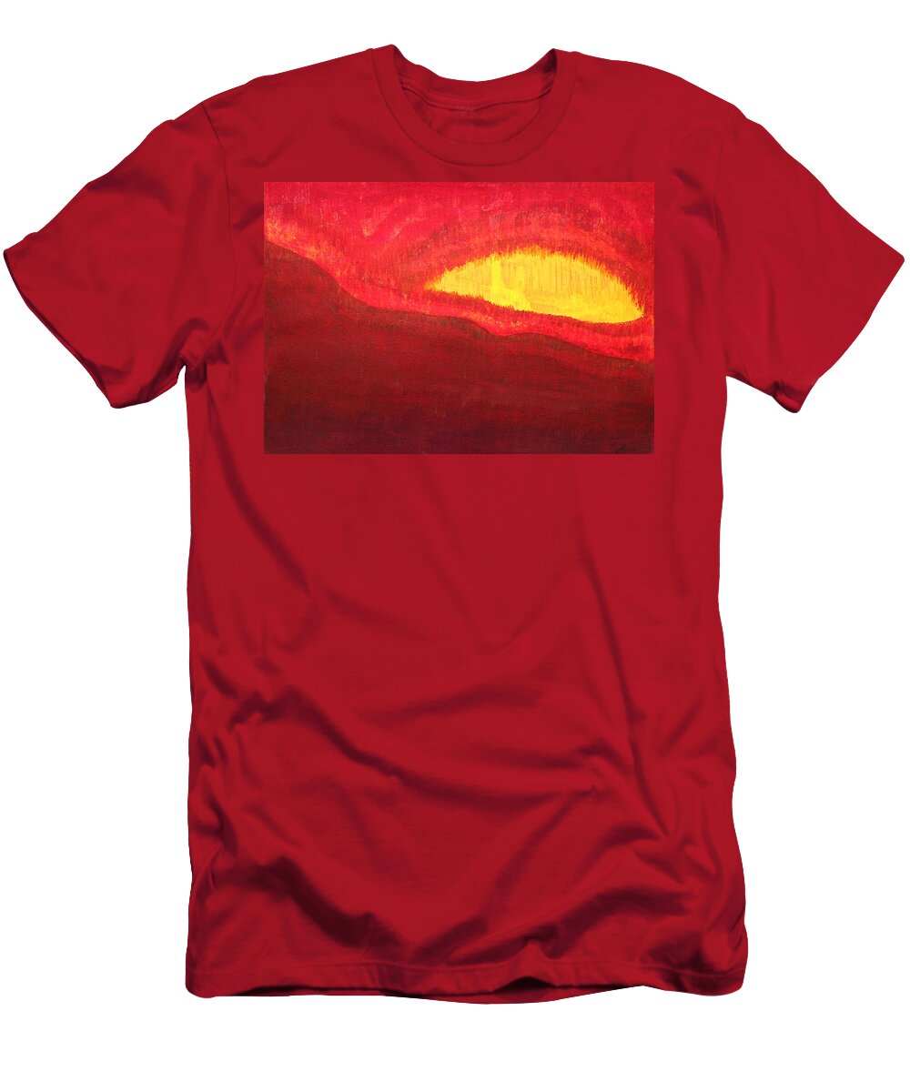 Fire T-Shirt featuring the painting Wildfire Eye original painting by Sol Luckman