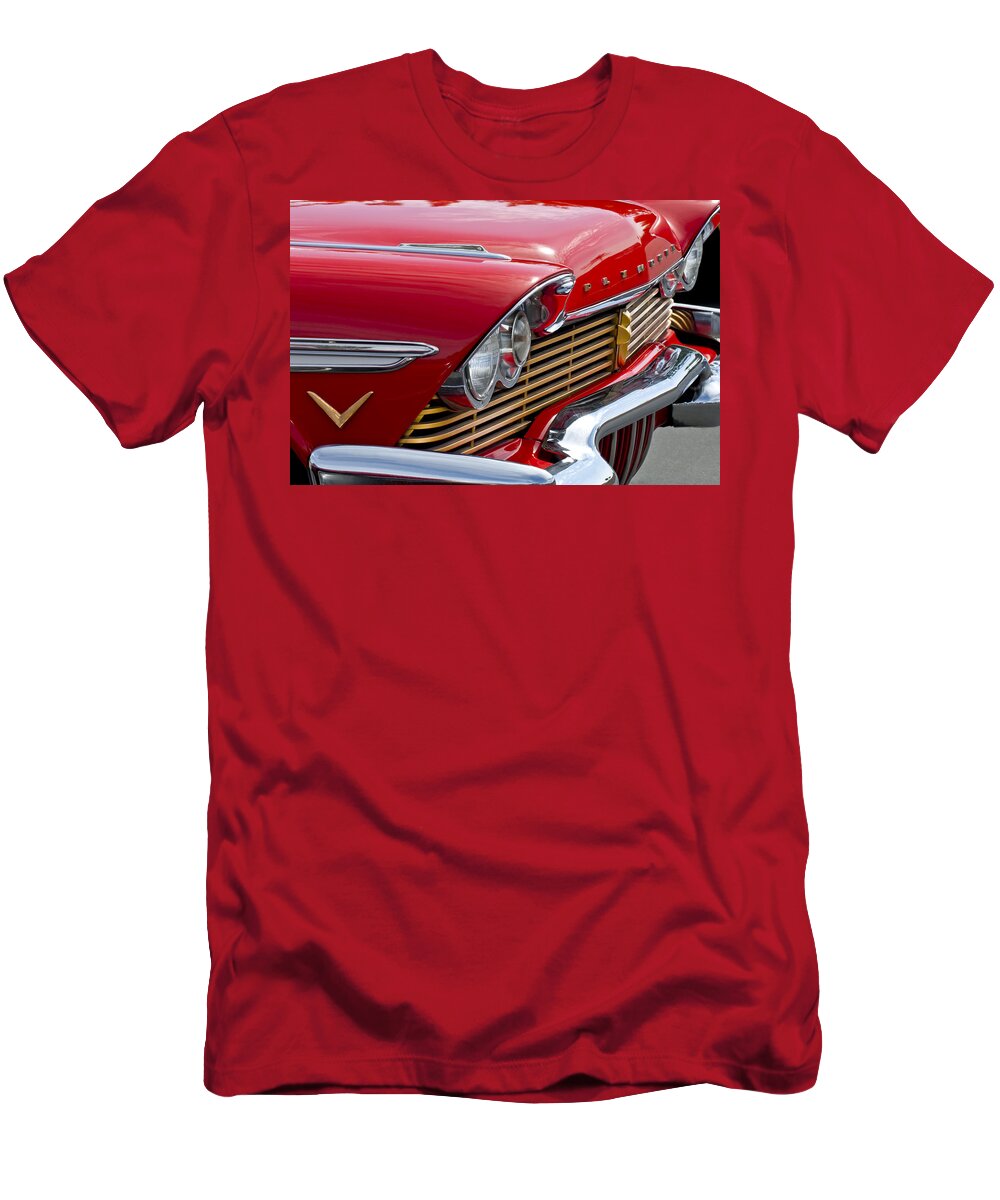 1957 Plymouth Belvedere T-Shirt featuring the photograph 1957 Plymouth Belvedere Grille by Jill Reger