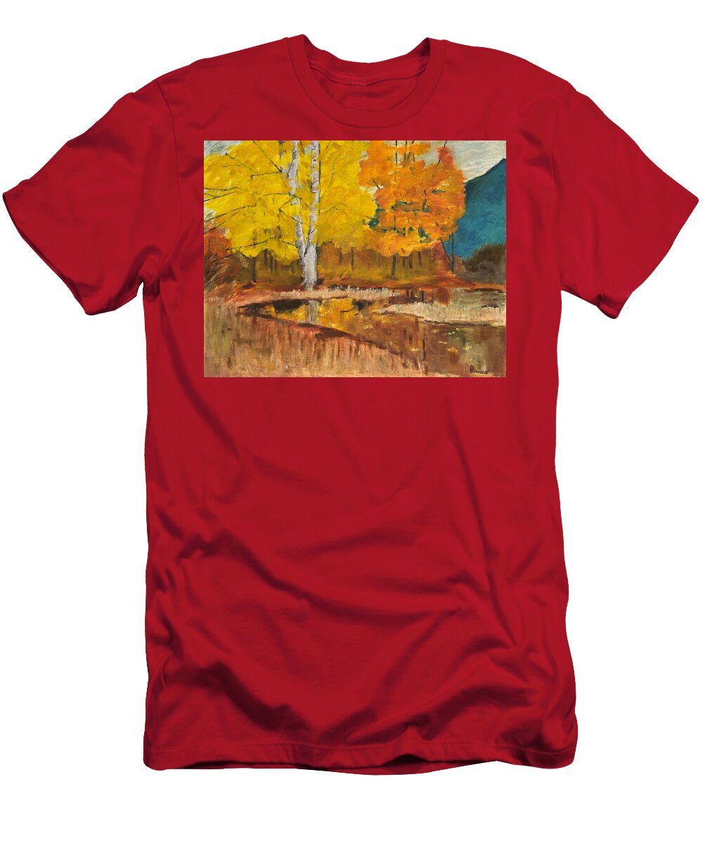 Autumn Landscape Painting T-Shirt featuring the painting Autumn Tranquility by Cynthia Morgan
