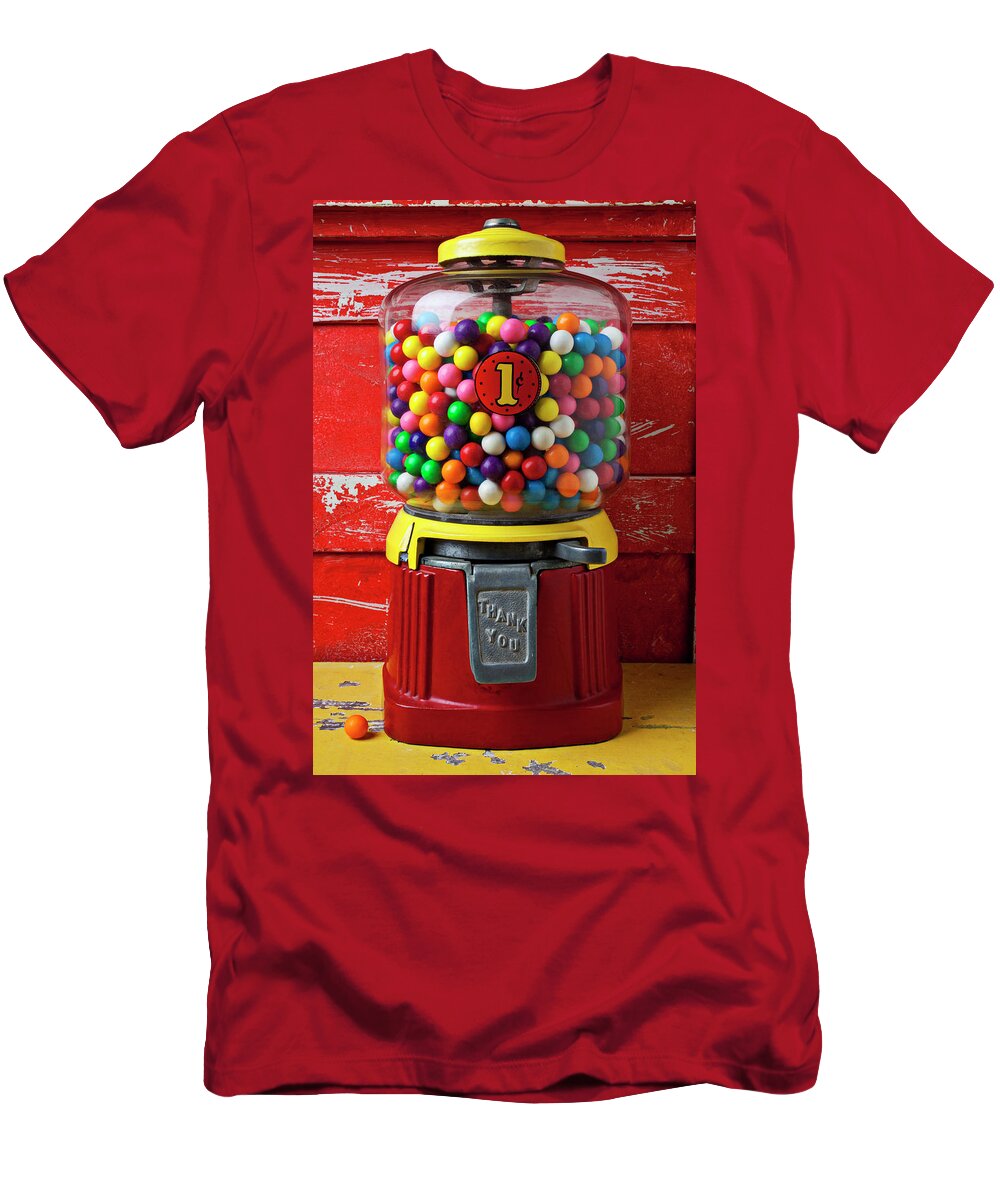 Bubblegum Machine Gum T-Shirt featuring the photograph Bubblegum machine and gum by Garry Gay