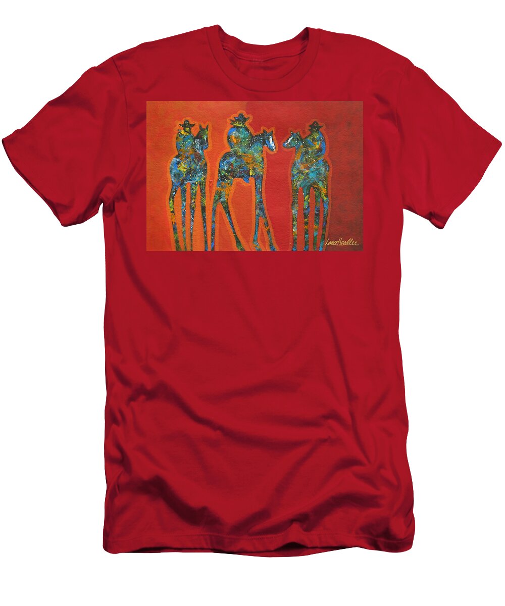 Contemporary T-Shirt featuring the painting Cowboy Splash by Lance Headlee