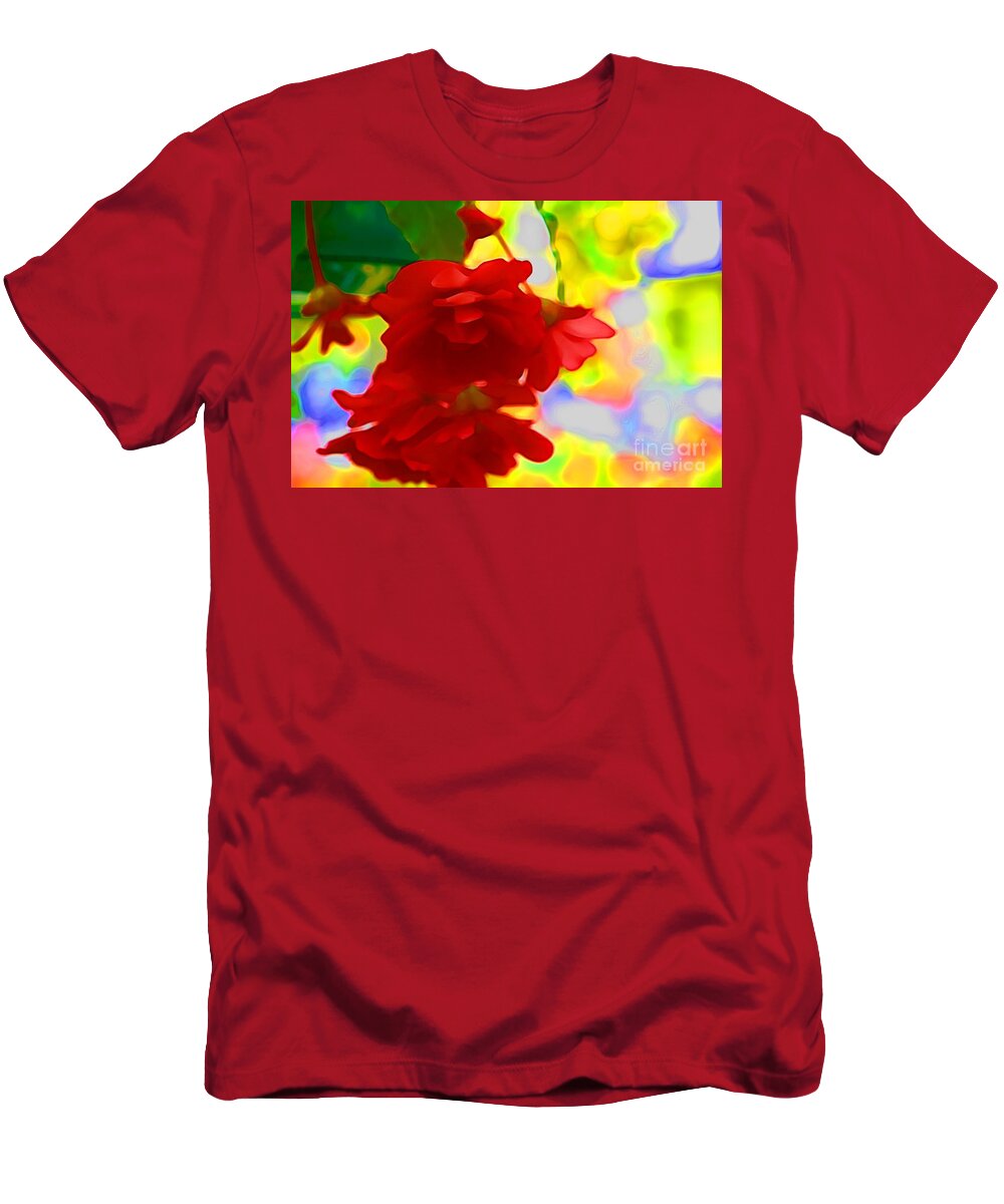 Red Flowers T-Shirt featuring the photograph Garish by Julie Lueders 